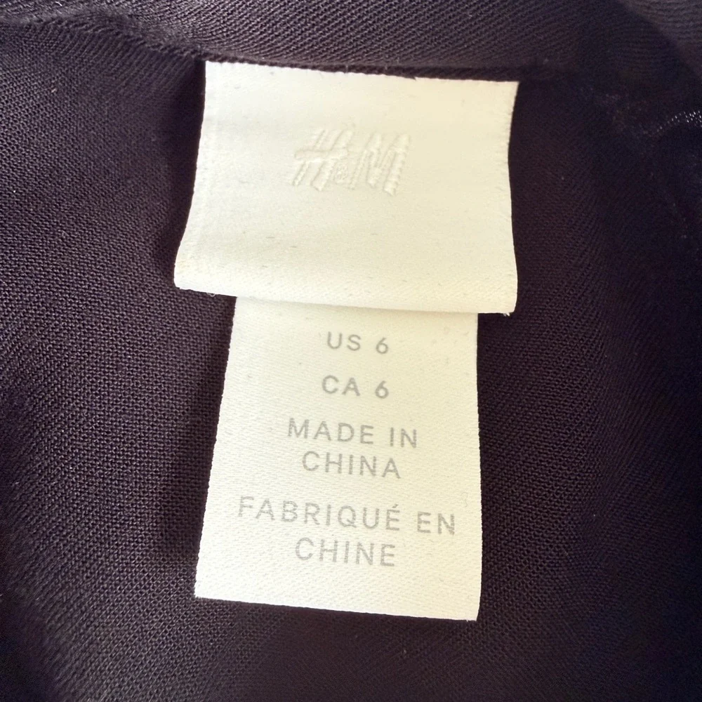 H&M Black Tie-Shirt Midi Dress with Button Detail - Picture 5 of 7